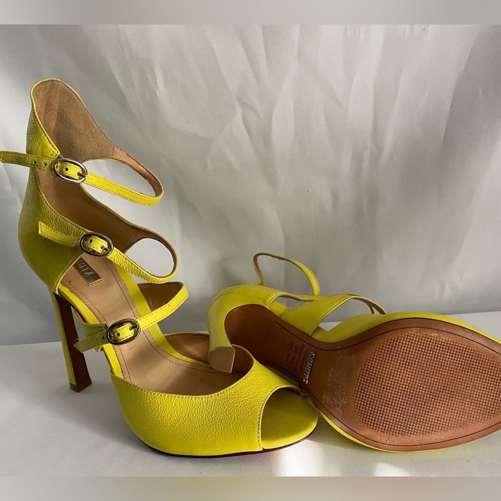 Schutz Lunah Green  Strappy Stiletto Heel